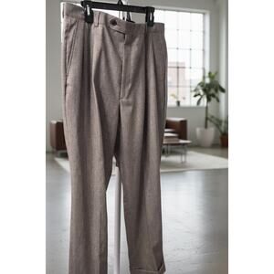 Stanford 100% WORSTED WOOL 36x34” Men’s Vintage pleated Dress Pants